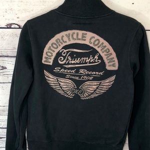 Triumph Motorcycle Full Zip Heavy Sweatshirt SizeS